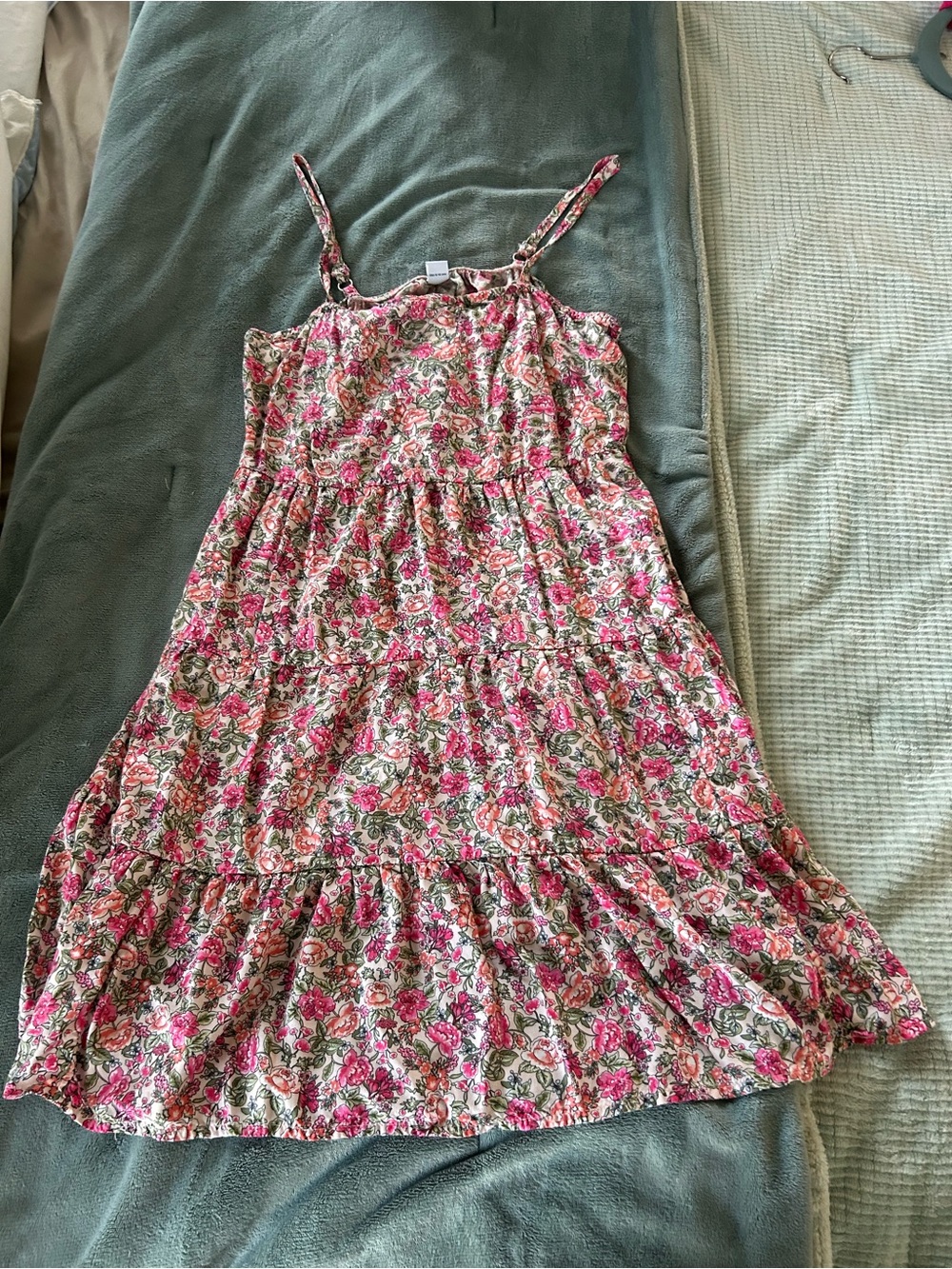 Old Navy Pink Floral Tiered Mini Sundress
